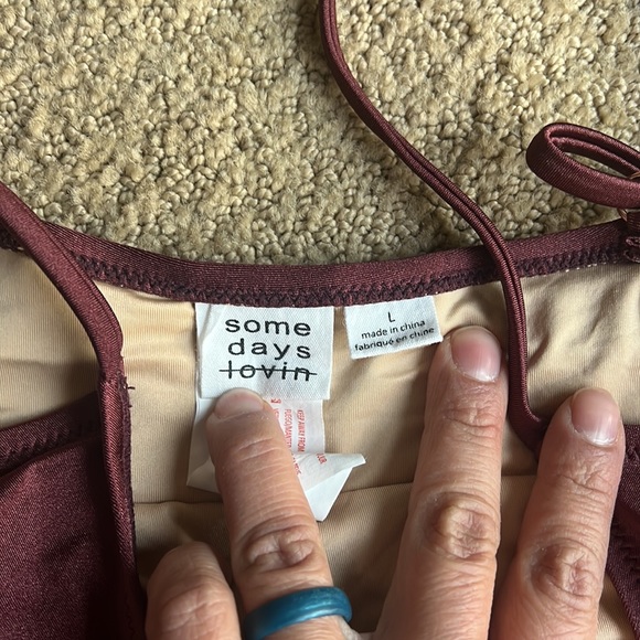 Somedays Lovin restless wonderer swimsuit in maroon, size Large - Picture 3 of 5